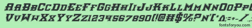 InterceptorProItalic Font – Black Fonts on Green Background