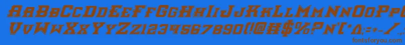 InterceptorProItalic Font – Brown Fonts on Blue Background