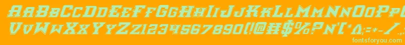 InterceptorProItalic Font – Green Fonts on Orange Background