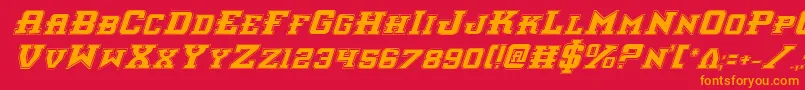 InterceptorProItalic Font – Orange Fonts on Red Background