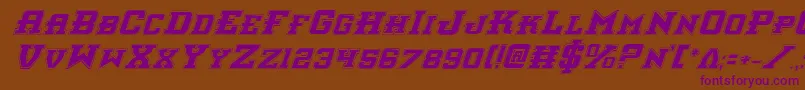 InterceptorProItalic Font – Purple Fonts on Brown Background