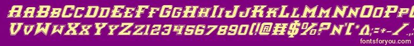 InterceptorProItalic Font – Yellow Fonts on Purple Background