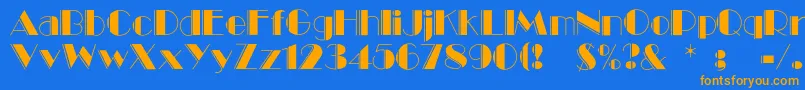 Шрифт Bummetengraved – оранжевые шрифты на синем фоне