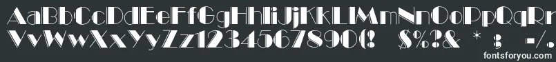 Bummetengraved-fontti – valkoiset fontit mustalla taustalla