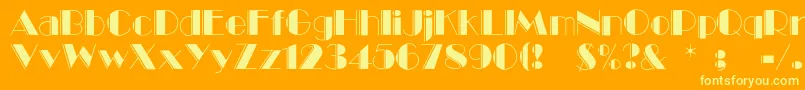 Fonte Bummetengraved – fontes amarelas em um fundo laranja