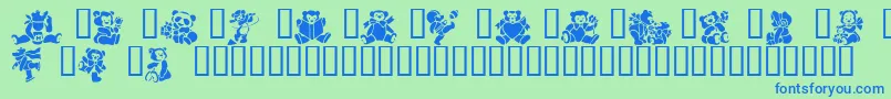 Teddybears2 Font – Blue Fonts on Green Background