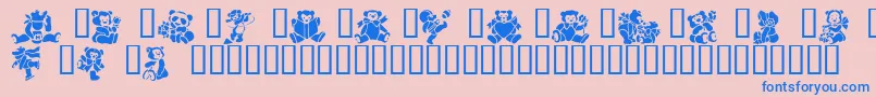 Teddybears2-Schriftart – Blaue Schriften auf rosa Hintergrund