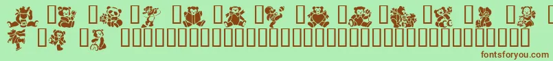 Teddybears2 Font – Brown Fonts on Green Background