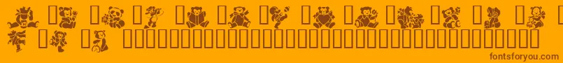 Teddybears2 Font – Brown Fonts on Orange Background