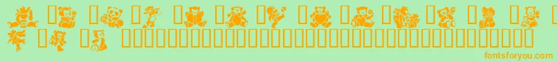 Teddybears2 Font – Orange Fonts on Green Background