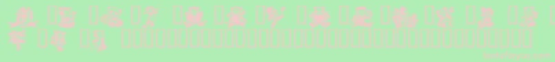 Teddybears2 Font – Pink Fonts on Green Background