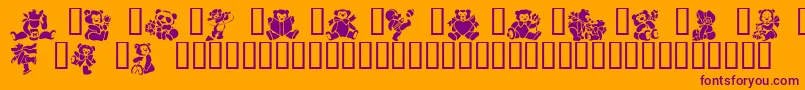 Teddybears2 Font – Purple Fonts on Orange Background