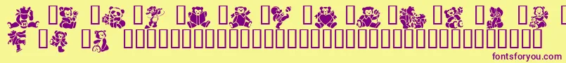 Teddybears2 Font – Purple Fonts on Yellow Background