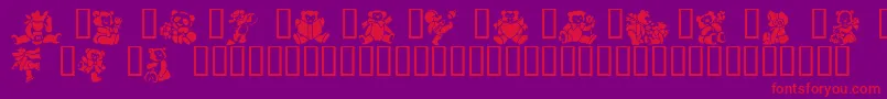 Teddybears2 Font – Red Fonts on Purple Background