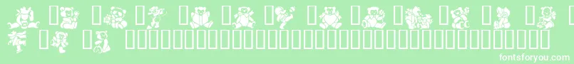 Teddybears2 Font – White Fonts on Green Background