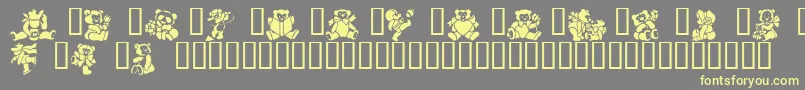 Teddybears2 Font – Yellow Fonts on Gray Background