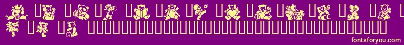 Teddybears2 Font – Yellow Fonts on Purple Background