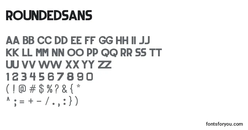 Czcionka RoundedSans – alfabet, cyfry, specjalne znaki