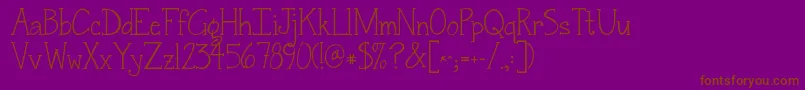 Fonte Jandasnickerdoodleserif – fontes marrons em um fundo roxo