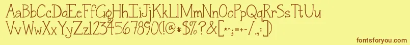 Jandasnickerdoodleserif Font – Brown Fonts on Yellow Background
