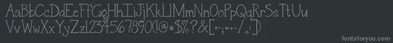 Fonte Jandasnickerdoodleserif – fontes cinzas em um fundo preto