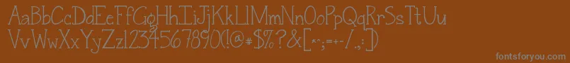 Fonte Jandasnickerdoodleserif – fontes cinzas em um fundo marrom