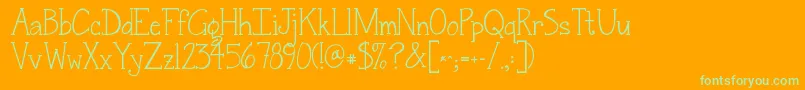 Jandasnickerdoodleserif Font – Green Fonts on Orange Background