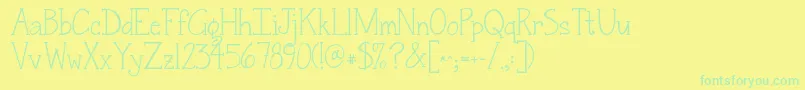 Jandasnickerdoodleserif Font – Green Fonts on Yellow Background