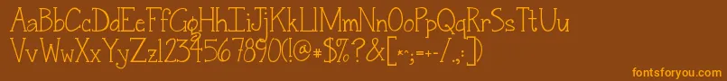 Jandasnickerdoodleserif Font – Orange Fonts on Brown Background