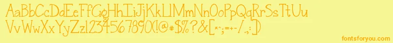 Fonte Jandasnickerdoodleserif – fontes laranjas em um fundo amarelo