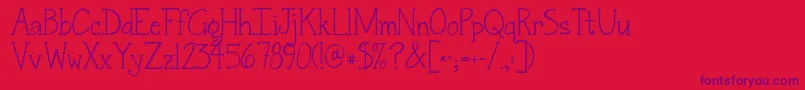 Jandasnickerdoodleserif Font – Purple Fonts on Red Background
