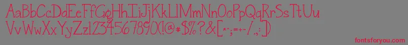 Czcionka Jandasnickerdoodleserif – czerwone czcionki na szarym tle