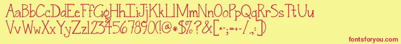 Jandasnickerdoodleserif Font – Red Fonts on Yellow Background