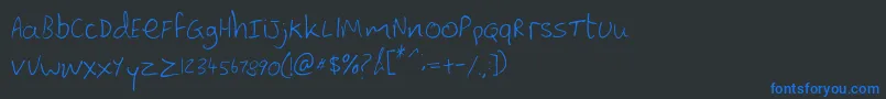 Lewishand Font – Blue Fonts on Black Background