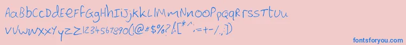 Lewishand Font – Blue Fonts on Pink Background
