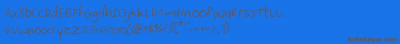 Lewishand Font – Brown Fonts on Blue Background
