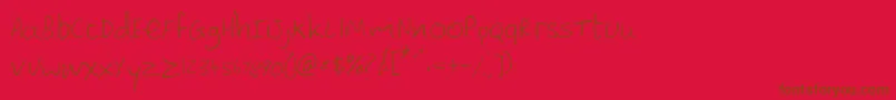 Lewishand Font – Brown Fonts on Red Background