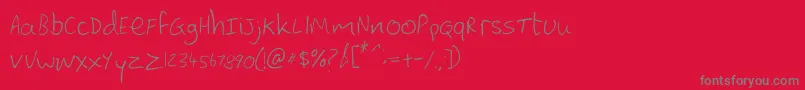 Lewishand Font – Gray Fonts on Red Background