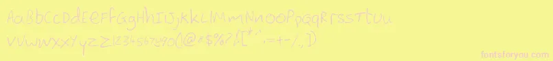 Lewishand Font – Pink Fonts on Yellow Background