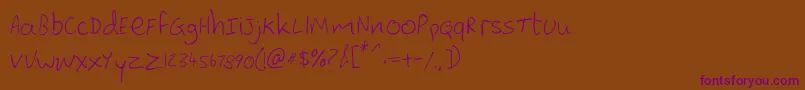 Lewishand Font – Purple Fonts on Brown Background