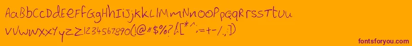 Lewishand Font – Purple Fonts on Orange Background