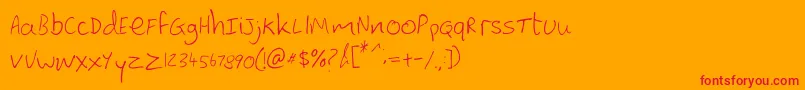 Lewishand Font – Red Fonts on Orange Background
