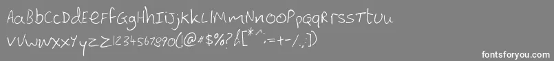 フォントLewishand – 灰色の背景に白い文字