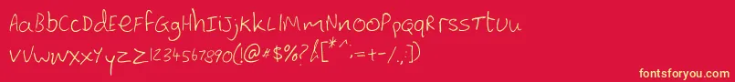 Lewishand Font – Yellow Fonts on Red Background
