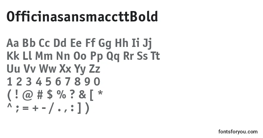 A fonte OfficinasansmaccttBold – alfabeto, números, caracteres especiais