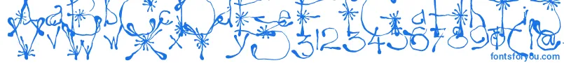 Yay17-Schriftart – Blaue Schriften auf weißem Hintergrund