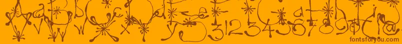 Yay17 Font – Brown Fonts on Orange Background