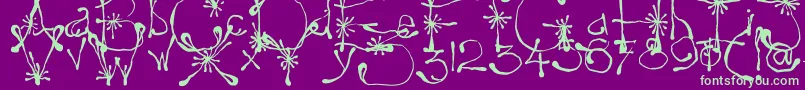 フォントYay17 – 紫の背景に緑のフォント