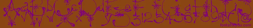 フォントYay17 – 紫色のフォント、茶色の背景