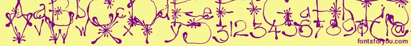 Czcionka Yay17 – fioletowe czcionki na żółtym tle